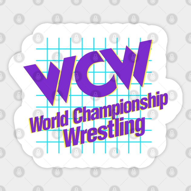 WCW World Championship Wrestling White Sticker by Authentic Vintage Designs